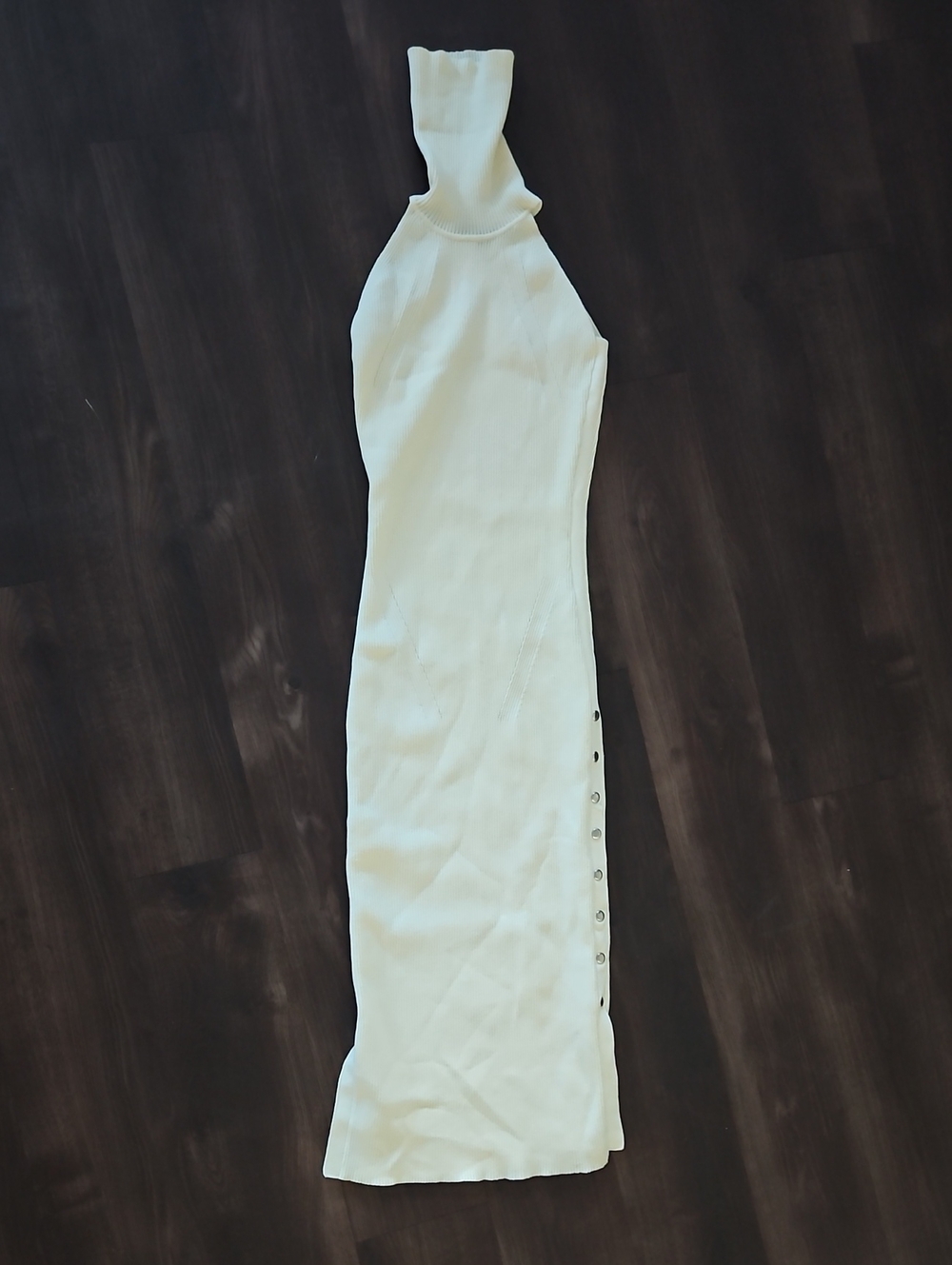 Guess Cream Sleeveless Turtleneck Maxi Dress